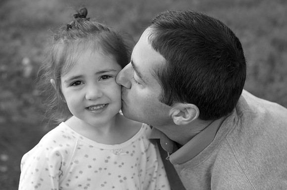 Avery with her dad on the walk home. She asked, "Will Savanna still sleep at our house?"